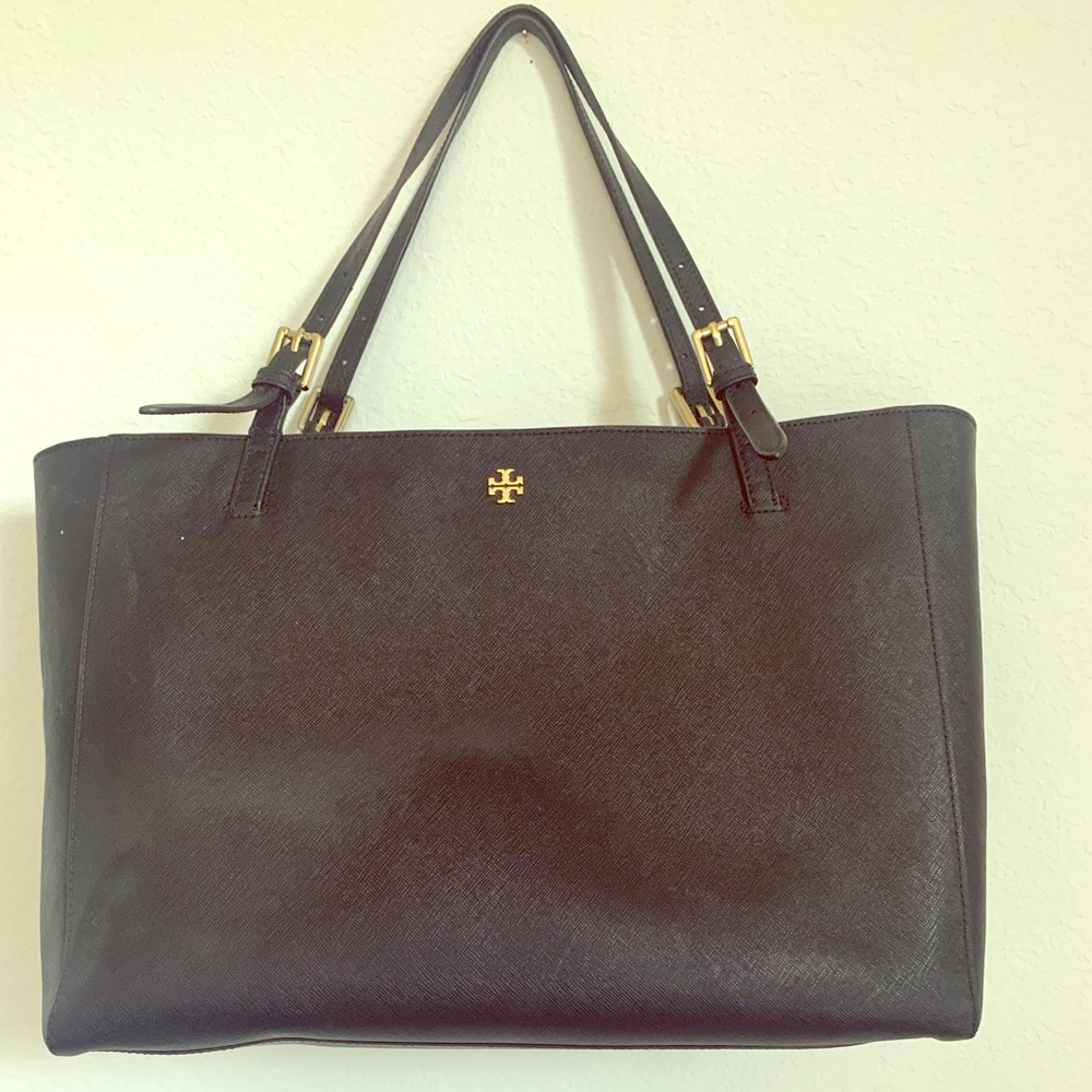 Tory Burch Black Leather Robinson Tote